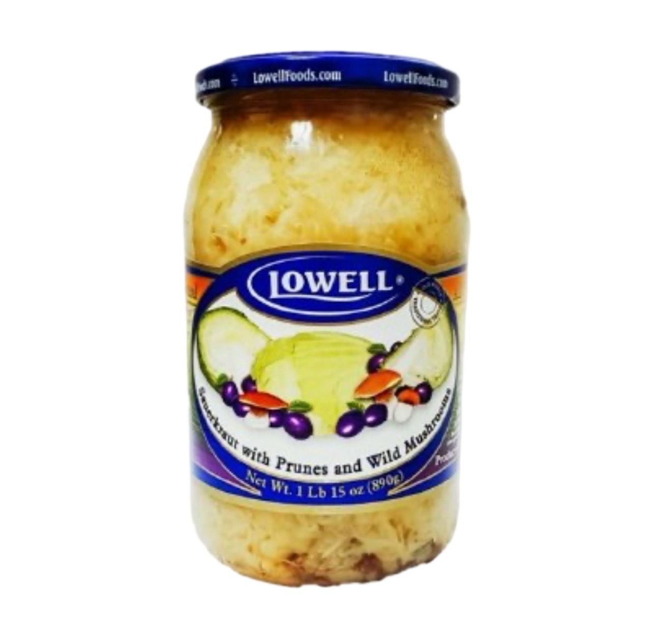 Sauerkraut w/ Prunes &amp; Wild Mushrooms 890g &#39;&#39;LOWELL&#39;&#39;/ Kapusta ze sliwkami i grzybami