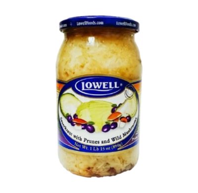 Sauerkraut w/ Prunes &amp; Wild Mushrooms 890g &#39;&#39;LOWELL&#39;&#39;/ Kapusta ze sliwkami i grzybami
