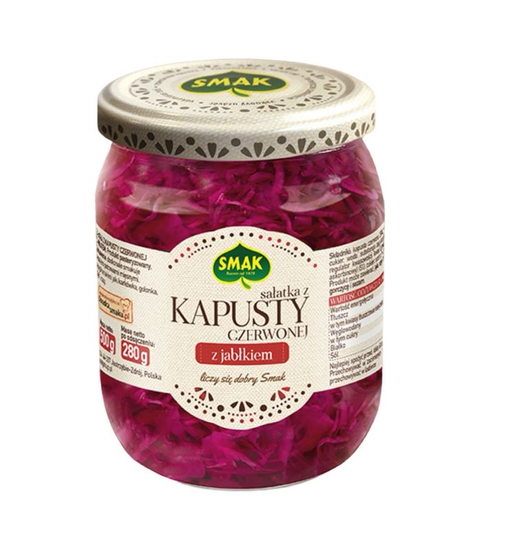 KAPUSTA Czerwona z jablkami 500g &#39;&#39;SMAK&#39;&#39;/ Red cabbage salad with  apples