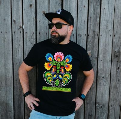 Black T-shirt Roosters Size M/ Koszulka