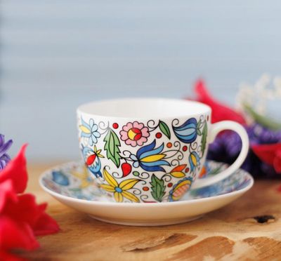 &#39;Krysia&#39; mug in a decorative box 220 ml - Kashubian pattern/ Filizanka