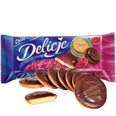 Sponge Cookie With Raspberry Jelly / Delicje Malinowe 135g