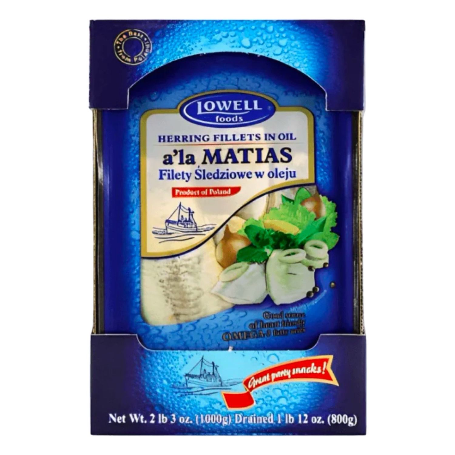1kg Sledzie/ Lowell A&#39;la Matias Herring Fillets in Oil - Filety Śledziowe a&#39;la Matias (1kg)