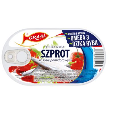 Sprat in tomato sauce/ Szprot w Sosie Pomidorowym „GRAAL” 170g.