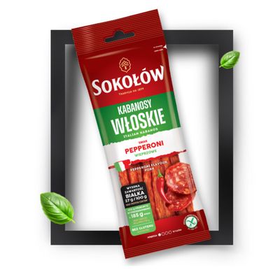 Italian inspired Kabanos/ Kabanosy Wloskie“Sokolow” 120g.