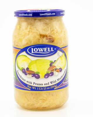 Sauerkraut w/ Prunes &amp; Wild Mushrooms 890g &#39;&#39;LOWELL&#39;&#39;/ Kapusta ze sliwkami i grzybami