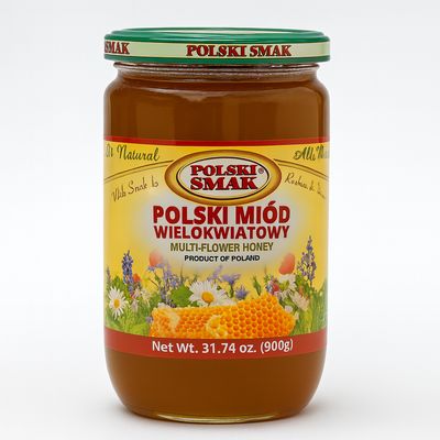 Polish Multi Flower Honey 900g. „POLSKI SMAK”/ Miod Wielokwiatowy