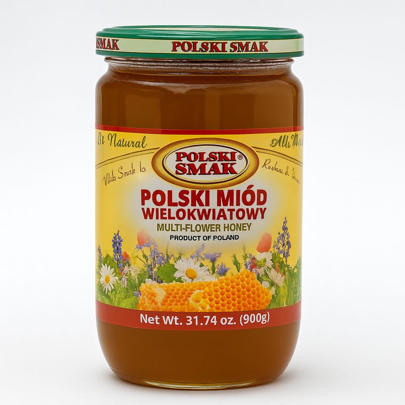 Polish Multi Flower Honey 900g. „POLSKI SMAK”/ Miod Wielokwiatowy