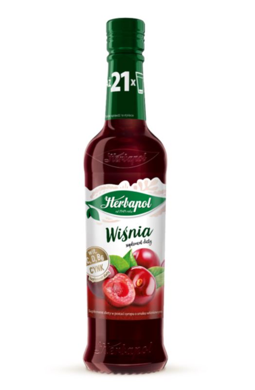 Wisnia Syrop/ Cherry Syrup 420ml. „Herbapol”