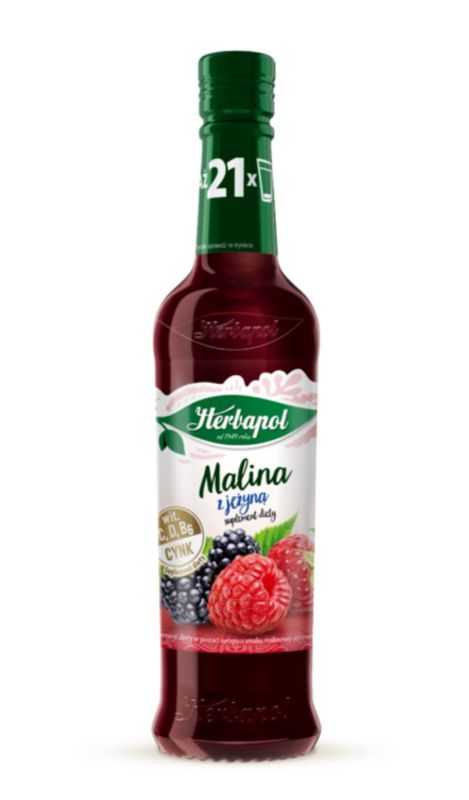 Raspberry w/ Blackberry Syrup/ Malina z jezyna 420ml. “Herbapol”