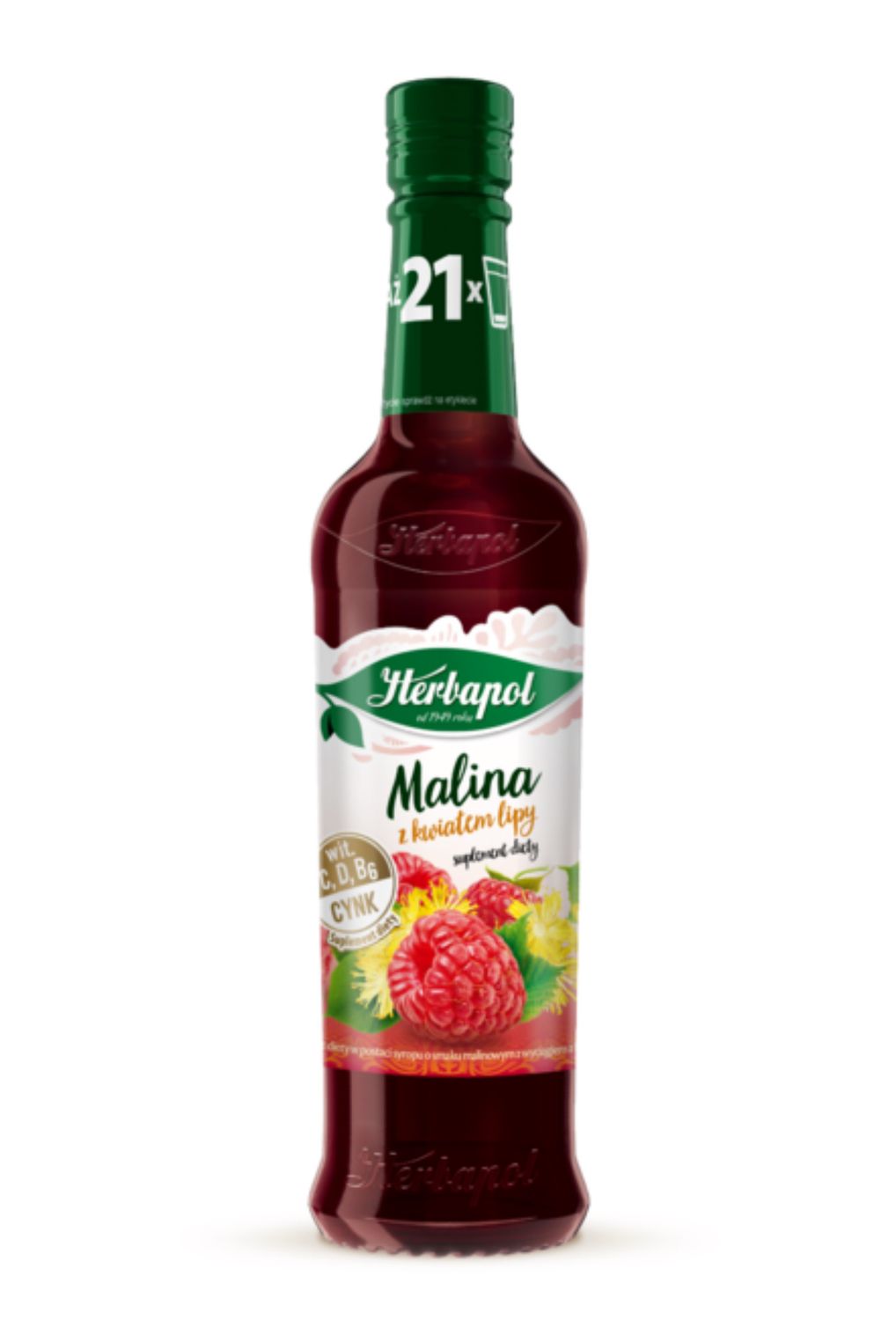 Raspberry w/ Linden Syrup/ Syrop Malina z Lipa 420ml “Herbapol”