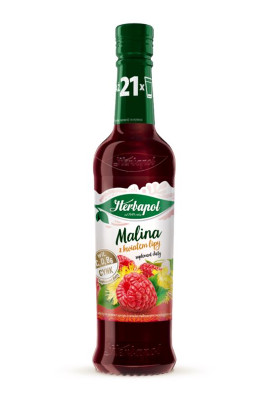 Raspberry w/ Linden Syrup/ Syrop Malina z Lipa 420ml “Herbapol”