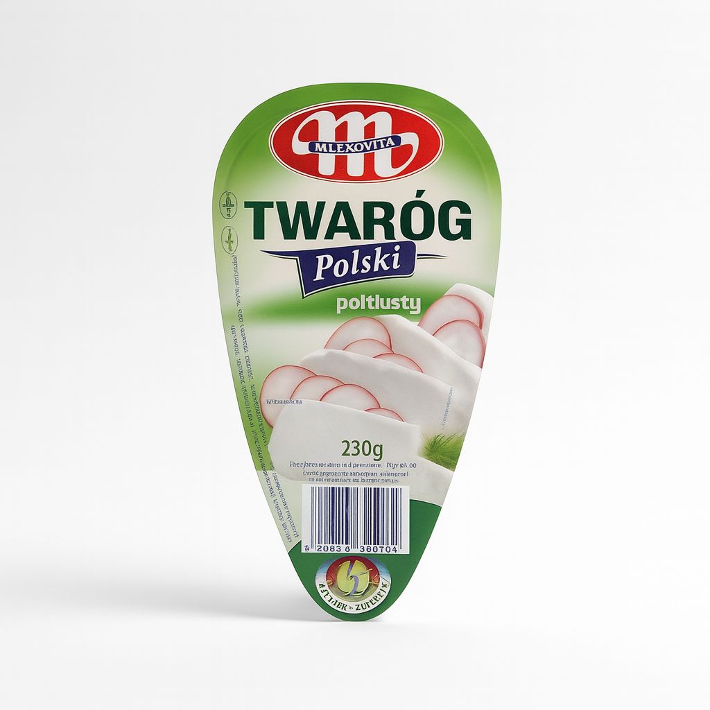 Semi-Fat Farmer Cheese/ Twarog Poltlusty230g. “Mlekovita”