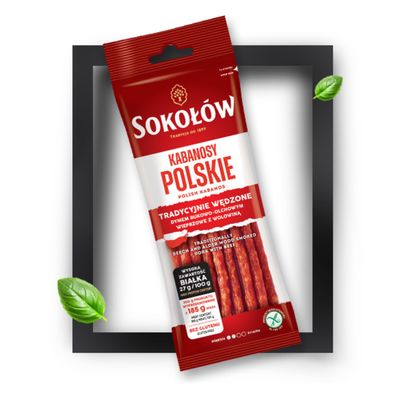 Polish Pork Kabanos/ Kabanosy Polskie “Sokolow” 120g.