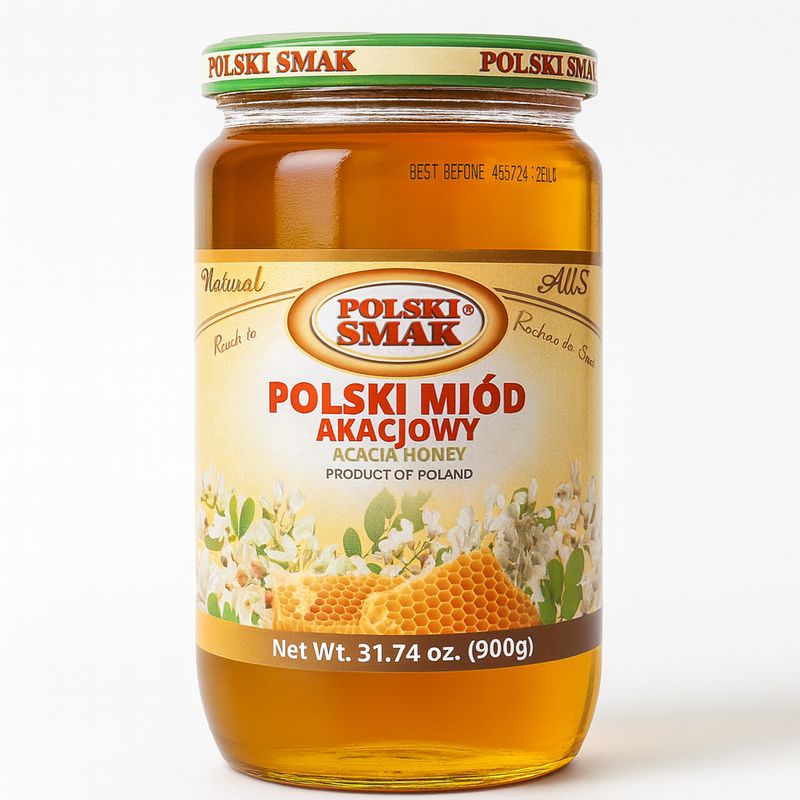 Polish Acacia Honey 900g. „POLSKI SMAK”/ Miod Akacjowy