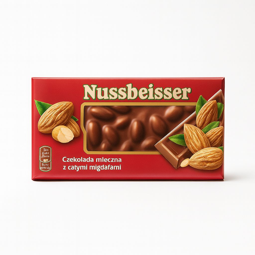 Nussbeisser Milk Chocolate w/ whole almonds 100g.