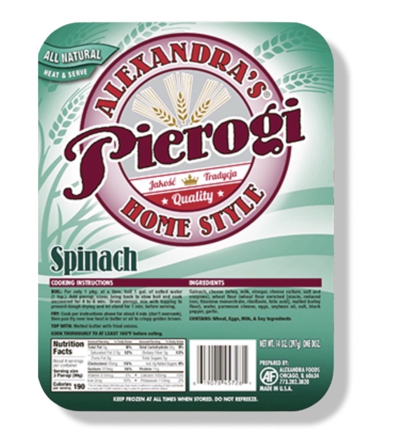 Spinach Pierogi/ Pierogi ze Szpinakiem 12pcs.