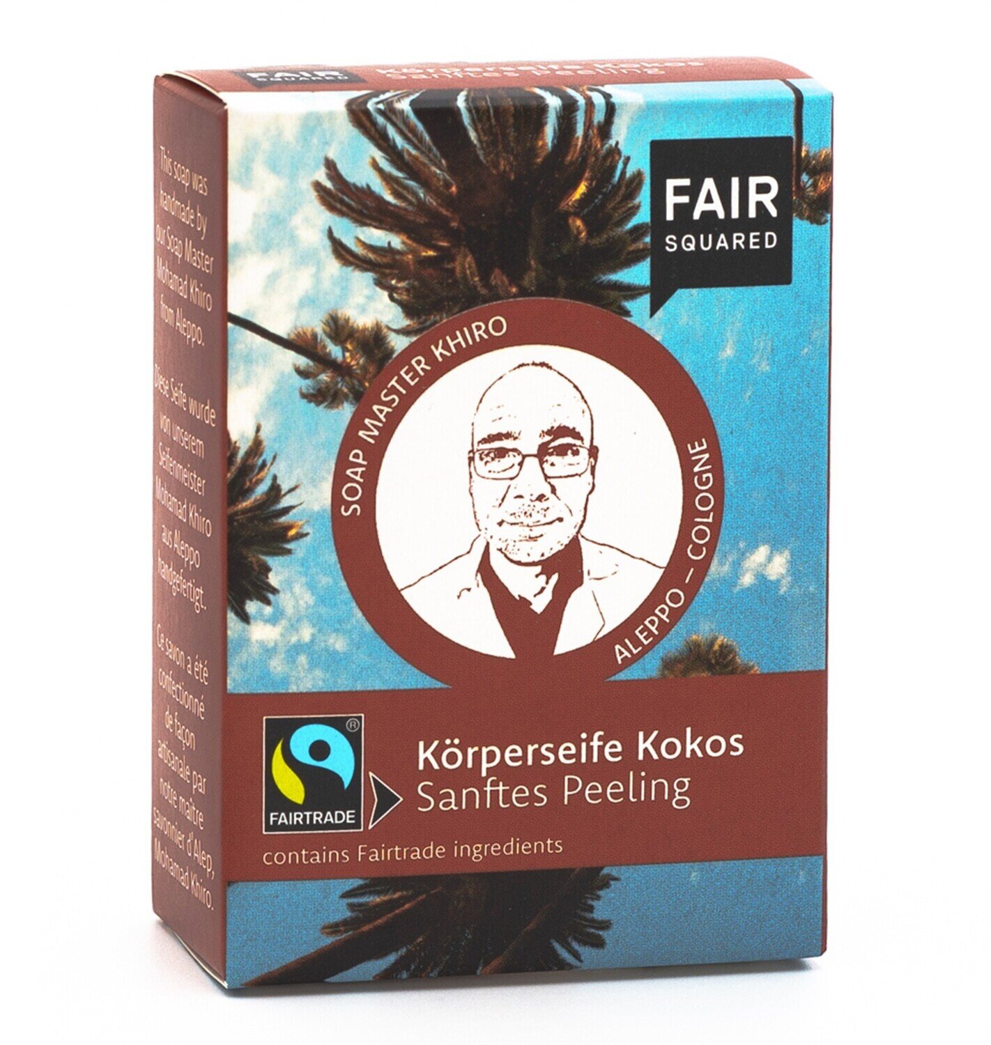 Körperseife Fairsquared Kokos 80g - sanftes Peeling