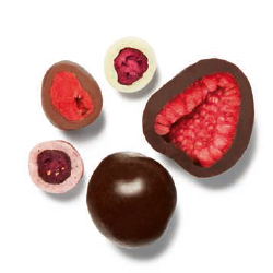 Trio Heidelbeer-, Himbeer- und Erdbeer in Bio- und Fair-Trade-Schokolade