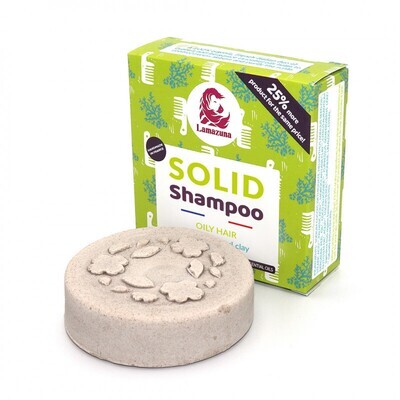 Shampoo solido con argilla Ghassoul per capelli grassi Lamazuna 70ml