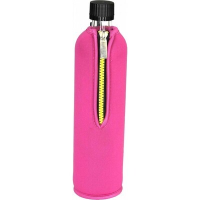Glasflasche mit einfarbigem Neoprenbezug 350 ml