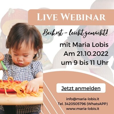 Beikost leicht gemacht! Live Webinar mit Maria Lobis am 21. Okt. 2022