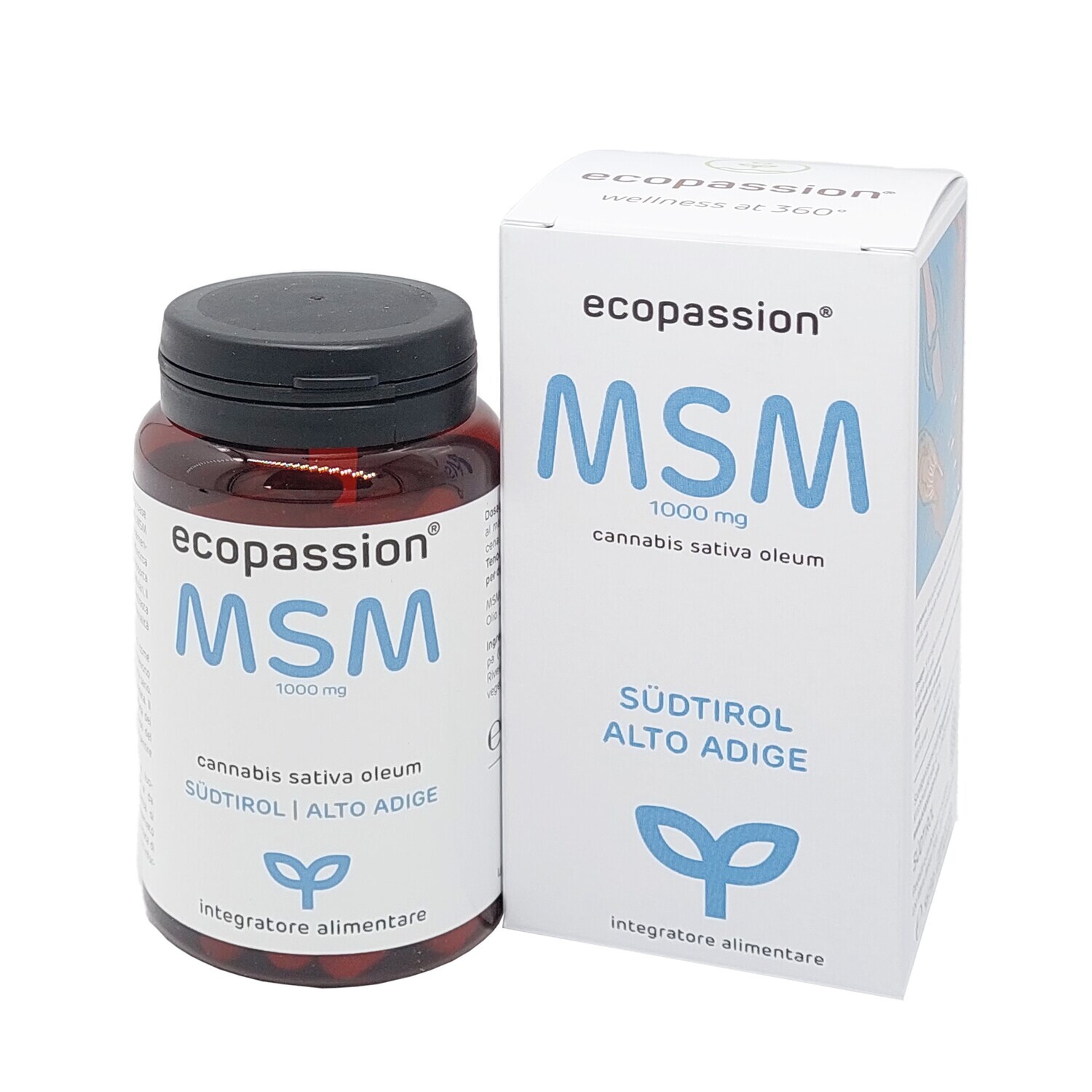 Ecopassion MSM (1000mg) cannabis sativa oleum - 90
cap. - 56,8 g - Südtirol
