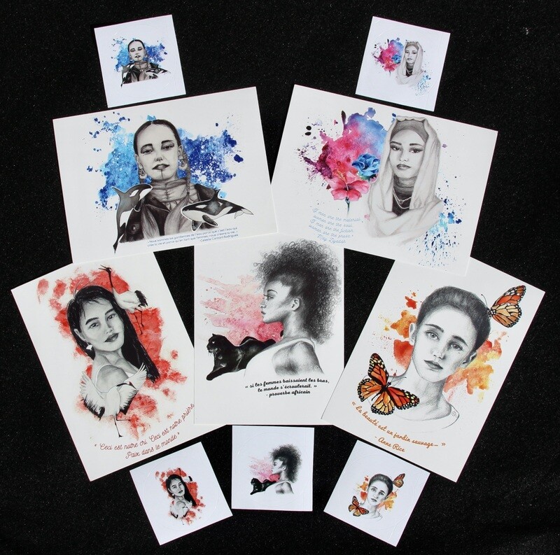 Ensemble de 5 cartes + 5 autocollants