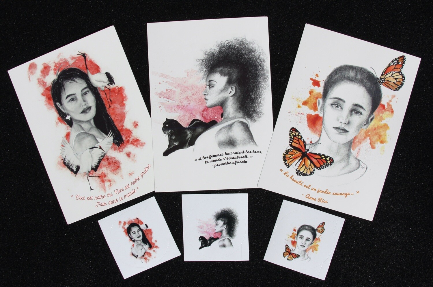 Ensemble de 3 cartes + 3 autocollants