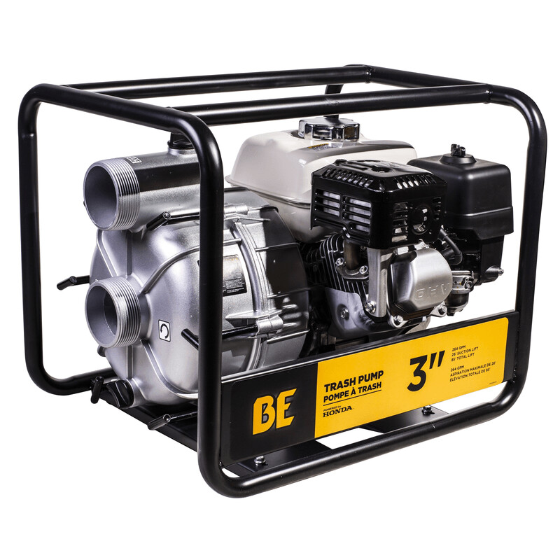 BE PRESSURE 3" Semi-Trash Transfer Pump with Honda GX200 Engine