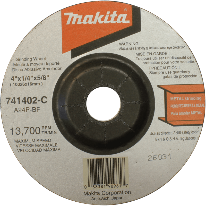 Makita 4" X 1/4" X 5/8" Grinding Wheel