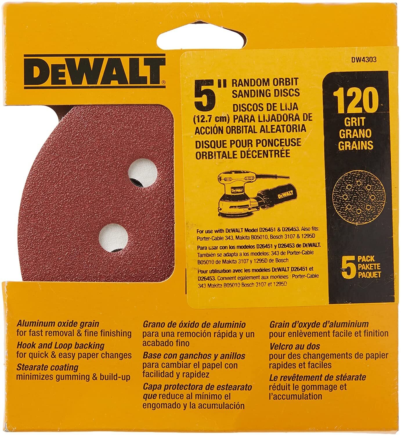 Dewalt 5" Orbit Sanding Disc (120 Grit)