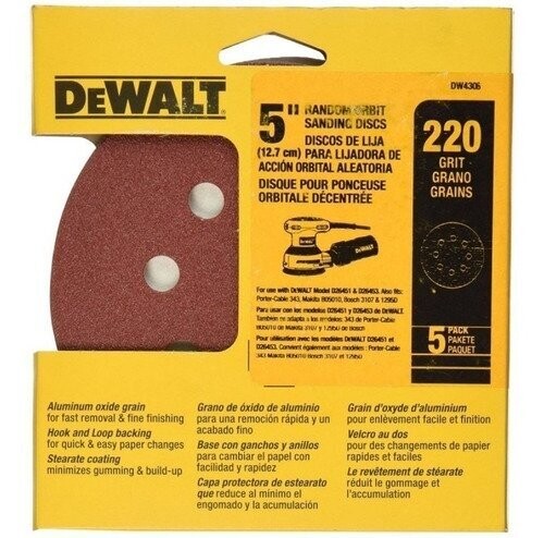 Dewalt 5" Orbit Sanding Disc (220 Grit)