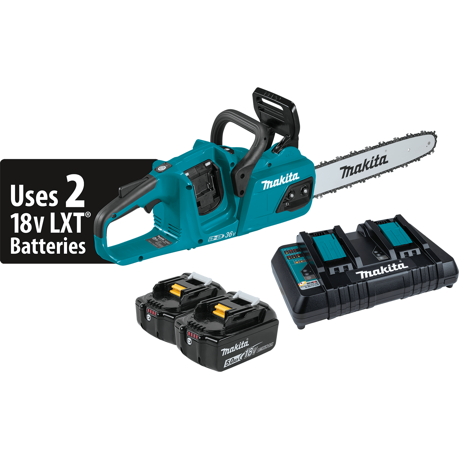 Makita 36V (18V X2) LXT® Brushless 14" Chain Saw Kit (5.0Ah)