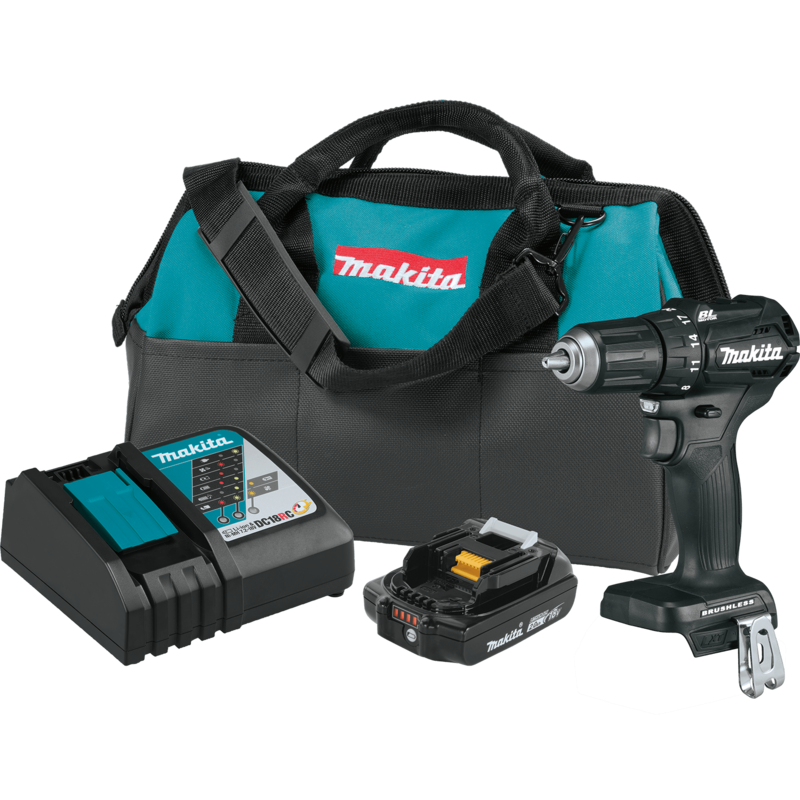 Makita 18V LXT® Lithium‑Ion Sub‑Compact Brushless Cordless 1/2" Driver‑Drill Kit (2.0Ah)