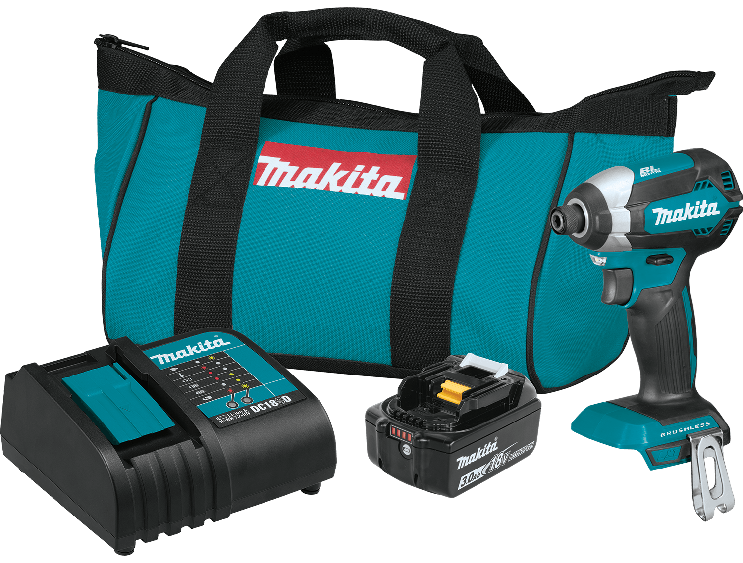 Makita 18V LXT® Lithium‑Ion Brushless Cordless Impact Driver Kit (3.0Ah)