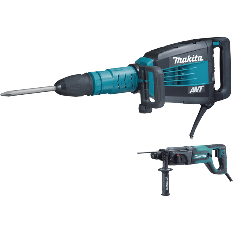 Makita 27 lb. AVT® Demolition Hammer, accepts SDS‑MAX bits and 1" Rotary Hammer