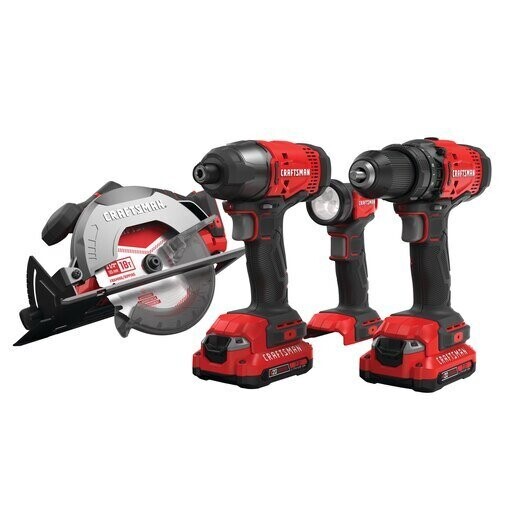 Craftman V20* Cordless 4-Tool Combo Kit (2 Batteries)