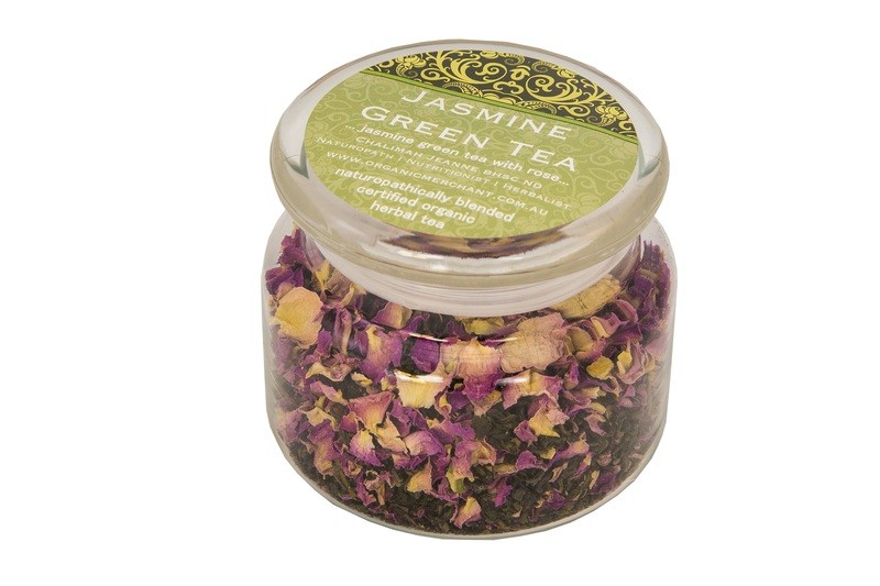Jasmine Green Tea with Rose- Glass Jar