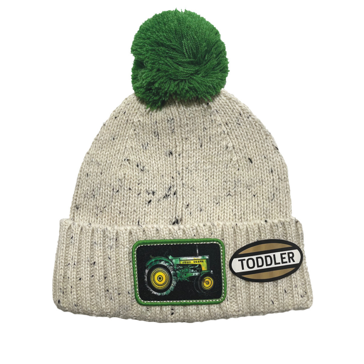 Pom & Tractor Patch Toddler Marled Beanie