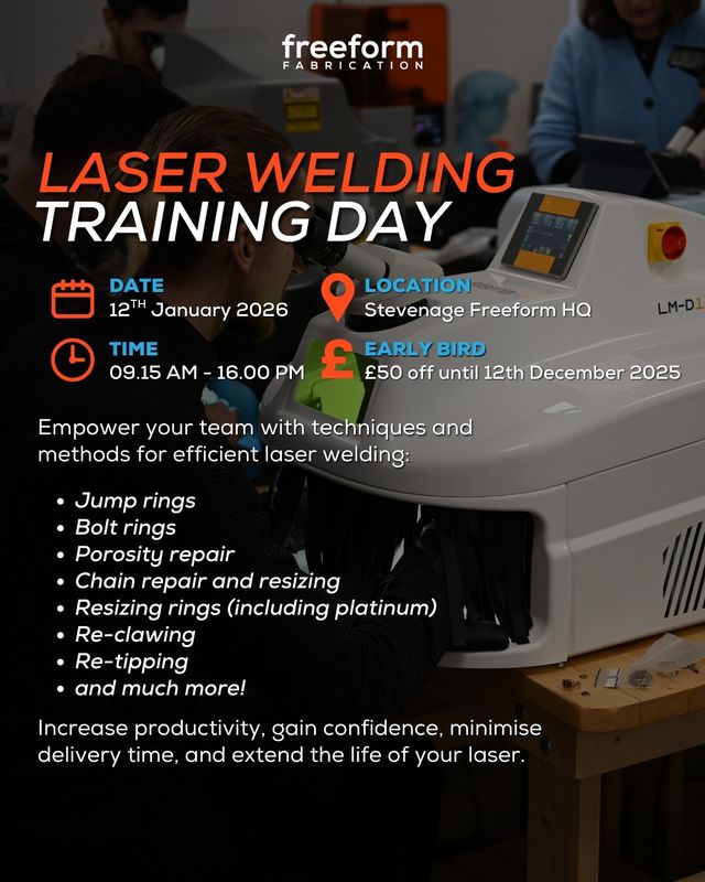 Laser Welding Training Dates: Monday 12th January 2026