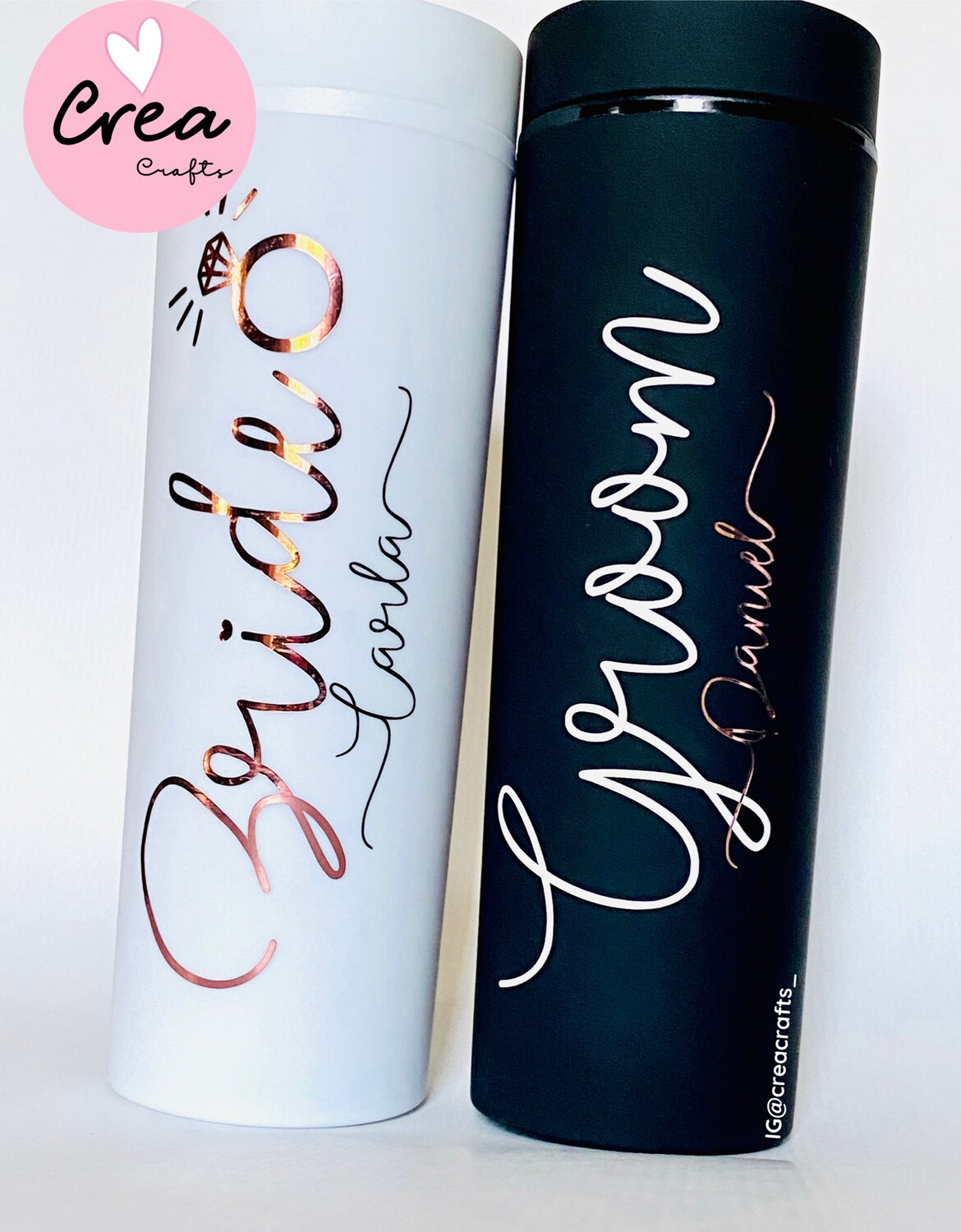 VASOS BRIDE y GROOM