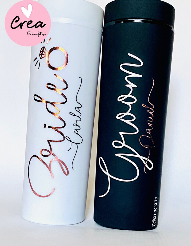 VASOS BRIDE y GROOM