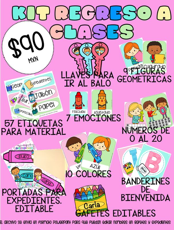 KIT REGRESO A CLASES PARA IMPRIMIR