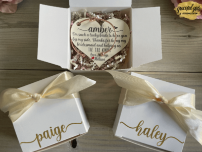 Tie The KNOT Bridesmaid Thank You Gift / Proposal Box