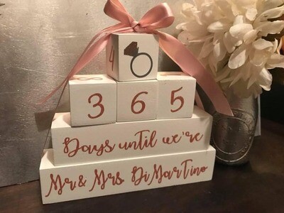 Custom Wedding Countdown Blocks (two sided)