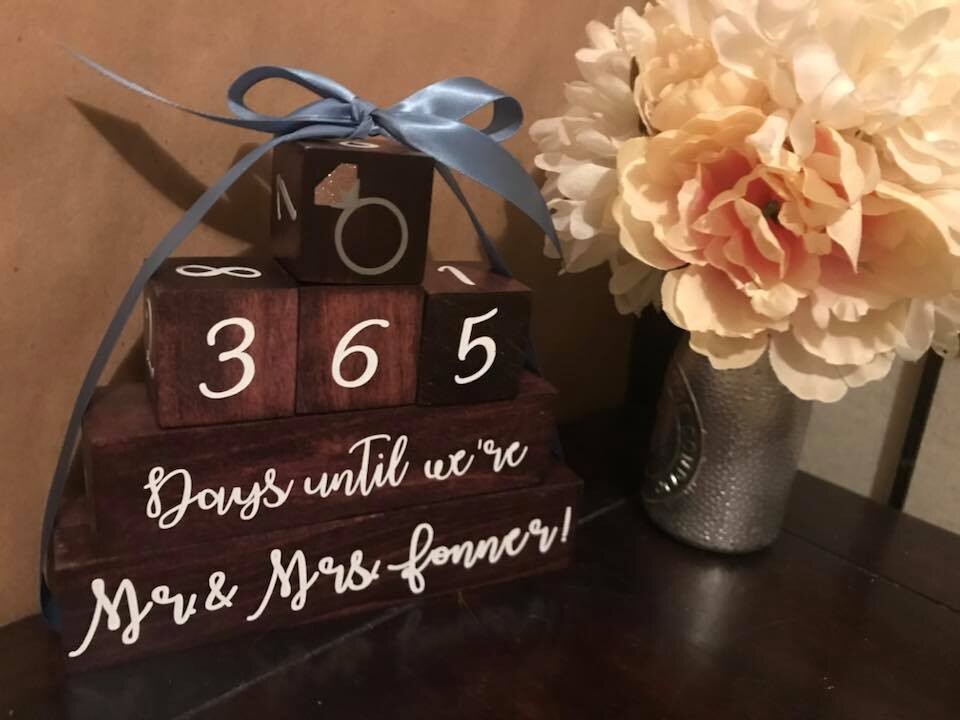 Custom Wedding Countdown Blocks (two sided)