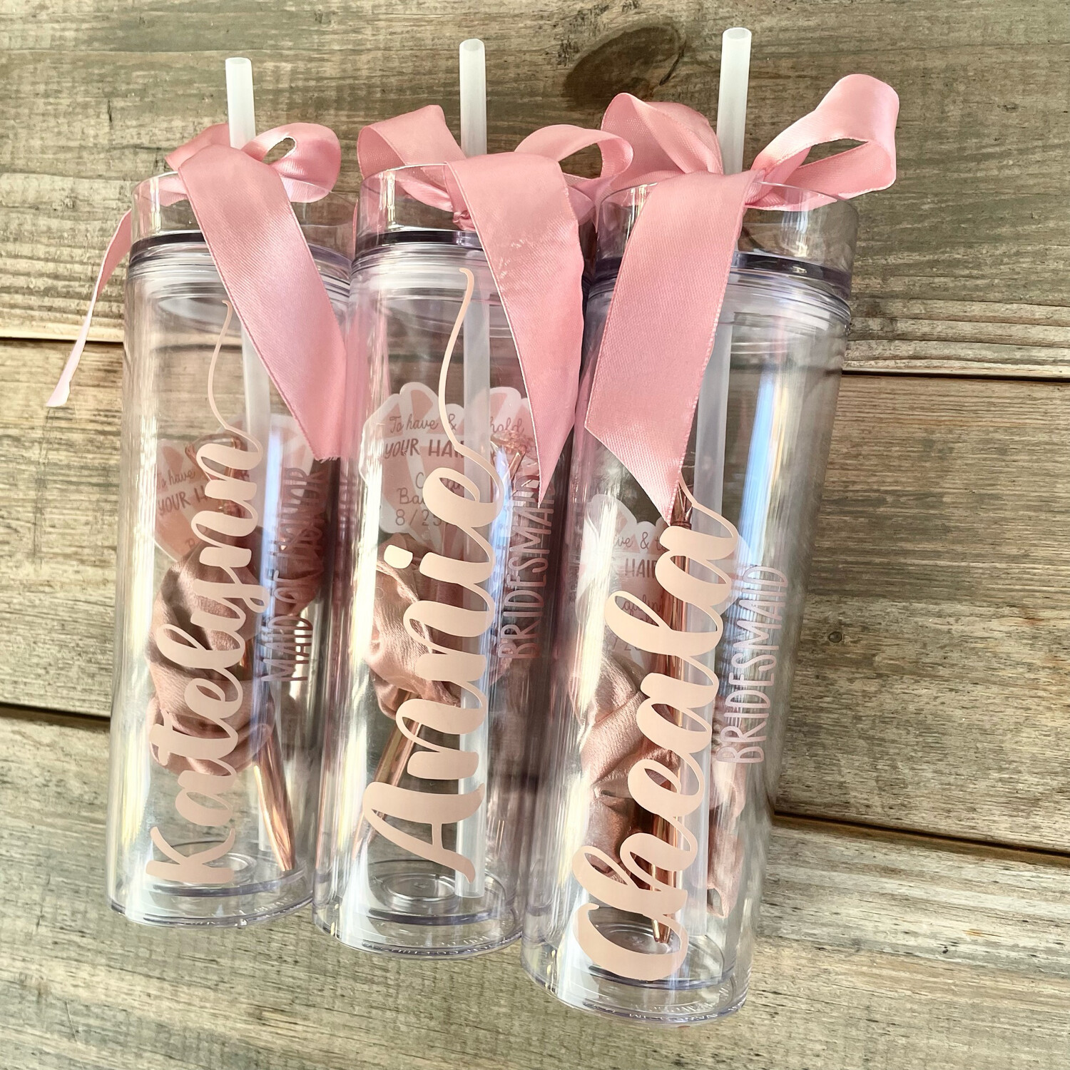 Tall Skinny Bridesmaid Tumblers Wedding Cups