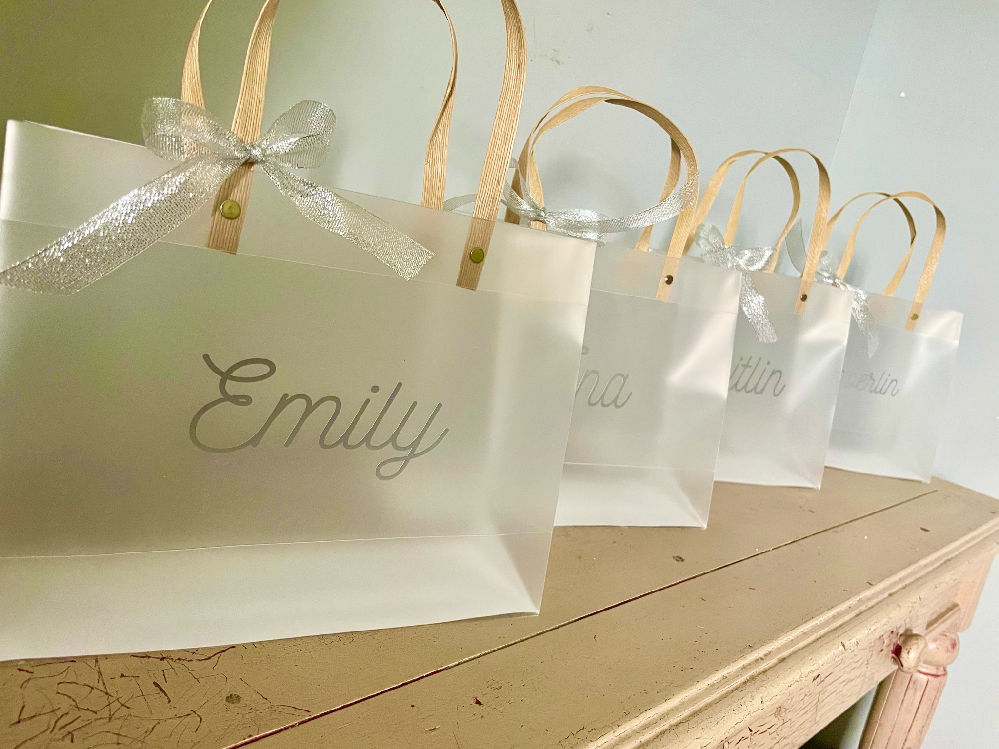 Personalized Frosted Transparent Gift Bags