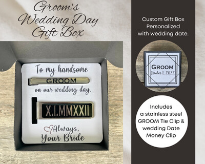 Groom&#39;s Gift Box // Tie Clip &amp; Money Clip